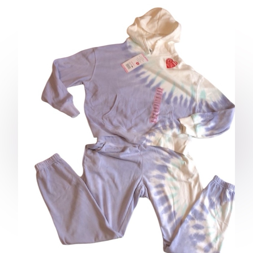 Nwt Wild Fox 2pc Set. Hoodie & Joggers. Lilac, Seafoam, & White Tiedye. Cute!! S